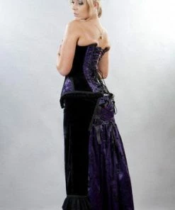 Burleska Morgana Long Victorian Gothic Skirt In Satin Flock -GOTHIC SKIRTS Shop morgana long victorian gothic skirt in satin flock burleska 6 300x