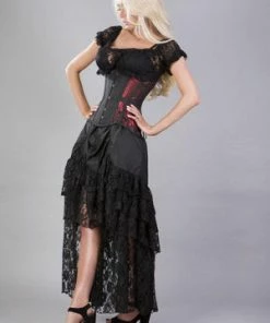 Burleska Morgana Underbust Steel Boned Corset In King Brocade & Taffeta -GOTHIC SKIRTS Shop morgana underbust steel boned corset in king brocade taffeta burleska 10 300x