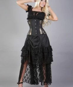 Burleska Morgana Underbust Steel Boned Corset In King Brocade & Taffeta -GOTHIC SKIRTS Shop morgana underbust steel boned corset in king brocade taffeta burleska 11 300x