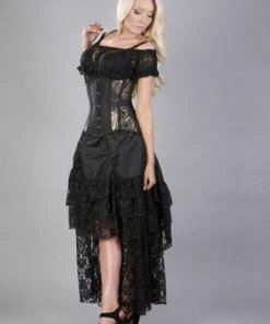 Burleska Morgana Underbust Steel Boned Corset In King Brocade & Taffeta -GOTHIC SKIRTS Shop morgana underbust steel boned corset in king brocade taffeta burleska 13 300x