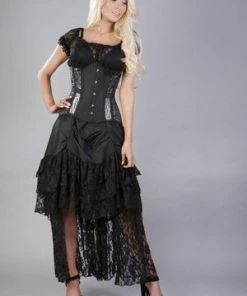 Burleska Morgana Underbust Steel Boned Corset In King Brocade & Taffeta -GOTHIC SKIRTS Shop morgana underbust steel boned corset in king brocade taffeta burleska 4 300x