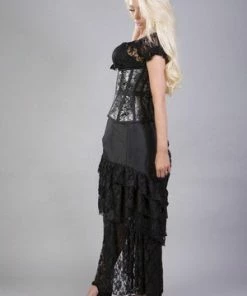 Burleska Morgana Underbust Steel Boned Corset In King Brocade & Taffeta -GOTHIC SKIRTS Shop morgana underbust steel boned corset in king brocade taffeta burleska 6 300x