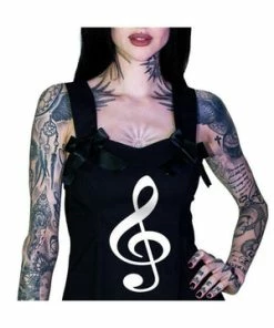 Dr Faust Musical Note Sol Key Little Black Mini Dress - Heidi -GOTHIC SKIRTS Shop musical note sol key little black mini dress heidi dr faust 3 300x
