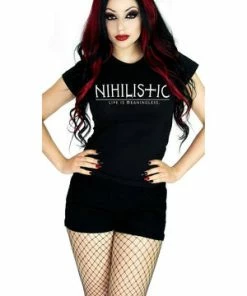 Dr Faust Nihilistic Life Is Meaningless Black T-Shirt - Frederica