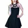 Dr Faust O-Ring Pentagram Strap Black Mini Dress - Rita -GOTHIC SKIRTS Shop o ring pentagram strap black mini dress rita dr faust 300x