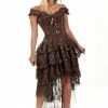 Burleska Ophelie Burlesque Corset Dress In Brown Brocade -GOTHIC SKIRTS Shop ophelie burlesque corset dress in brown brocade burleska 300x
