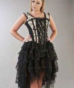 Burleska Ophelie Gothic Corset Dress In Satin Flock -GOTHIC SKIRTS Shop ophelie gothic corset dress in satin flock burleska 9 300x