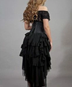 Burleska Ophelie Long Burlesque Skirt In Chiffon -GOTHIC SKIRTS Shop ophelie long burlesque skirt in chiffon burleska 4 300x