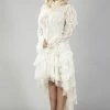 Burleska Ophelie Long Burlesque Skirt In Cream Lace -GOTHIC SKIRTS Shop ophelie long burlesque skirt in cream lace burleska 300x