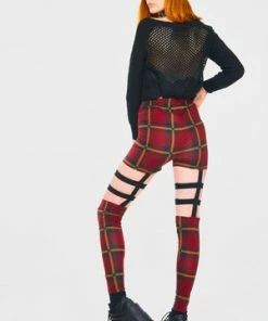 Jawbreaker Passionate By Nature Plaid Harness Leggings -GOTHIC SKIRTS Shop passionate by nature plaid harness leggings jawbreaker 2 300x