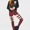 Jawbreaker Passionate By Nature Plaid Harness Leggings -GOTHIC SKIRTS Shop passionate by nature plaid harness leggings jawbreaker 300x