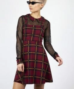 Jawbreaker Passionate By Nature Plaid Overall Dress -GOTHIC SKIRTS Shop passionate by nature plaid overall dress jawbreaker 4 300x