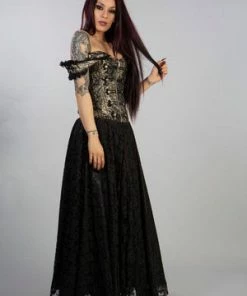 Burleska Paula Victorian Corset Dress In King Brocade -GOTHIC SKIRTS Shop paula victorian corset dress in king brocade burleska 4 300x