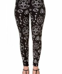 Banned Pentagram Black Leggings