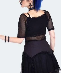 Jawbreaker Pentagram Mini Skirt With Net Overlayed -GOTHIC SKIRTS Shop pentagram mini skirt with net overlayed ska 3780 05.1448 300x