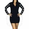Dr Faust Pentagrams Long Sleeved Black Mini Dress - Clare -GOTHIC SKIRTS Shop pentagrams long sleeved black mini dress clare dr faust 300x