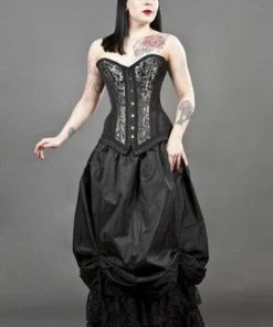 Burleska Petra Overbust Long Line Corset In Scroll Brocade -GOTHIC SKIRTS Shop petra overbust long line corset in scroll brocade burleska 4 300x