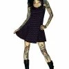 Dr Faust Pink Polka Dots Black Mini Dress - Kathy -GOTHIC SKIRTS Shop pink polka dots black mini dress kathy dr faust 300x