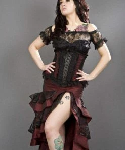 Burleska Pinup Knee Length Skirt In Taffeta