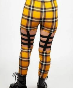 Jawbreaker Plaid Cage Leggings -GOTHIC SKIRTS Shop plaid cage leggings jawbreaker 2 300x