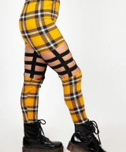 Jawbreaker Plaid Cage Leggings -GOTHIC SKIRTS Shop plaid cage leggings jawbreaker 4 300x