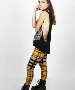 Jawbreaker Plaid Cage Leggings -GOTHIC SKIRTS Shop plaid cage leggings jawbreaker 300x