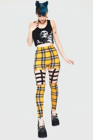 Jawbreaker Plaid Cage Leggings -GOTHIC SKIRTS Shop plaid cage leggings lga 6536