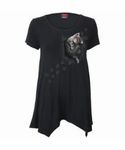 Spiral Pocket Kitten - Smock - Tunic Casual Top