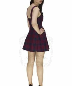 Dr Faust Red And Blue Tartan Woven Mini Dress - Ella -GOTHIC SKIRTS Shop red and blue tartan woven mini dress ella dr faust 3 300x