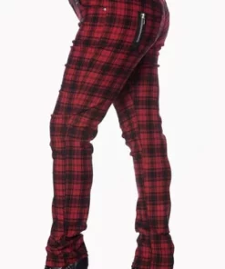 Banned Red Check Plus Size Skinny Jeans -GOTHIC SKIRTS Shop red check plus size skinny jeans banned 2 300x