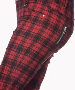 Banned Red Check Plus Size Skinny Jeans -GOTHIC SKIRTS Shop red check plus size skinny jeans banned 4 300x