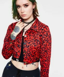 Jawbreaker Red Leopard Print Jacket -GOTHIC SKIRTS Shop red leopard print jacket jawbreaker 3 300x