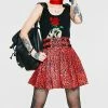Jawbreaker Red Leopard Print Studded Skirt -GOTHIC SKIRTS Shop red leopard print studded skirt jawbreaker 300x