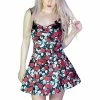 Dr Faust Red Roses And Skulls Mini Dress - Kora -GOTHIC SKIRTS Shop red roses and skulls mini dress kora dr faust 300x