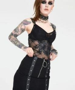 Jawbreaker Release Me Black Denim Skirt -GOTHIC SKIRTS Shop release me black denim skirt ska 3739 02.994 300x