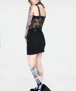 Jawbreaker Release Me Black Denim Skirt -GOTHIC SKIRTS Shop release me black denim skirt ska 3739 05.994 300x