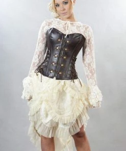 Burleska Rock Overbust Corset With Front Zip In Matte Vinyl