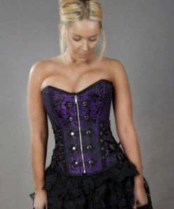 Burleska Rock Overbust Corset With Studs In King Brocade -GOTHIC SKIRTS Shop rock overbust corset with studs in king brocade burleska 3 300x