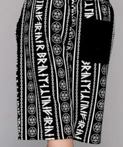 Long Clothing Rune Repeat Shorts - Unisex -GOTHIC SKIRTS Shop rune repeat shorts unisex long clothing 4 300x