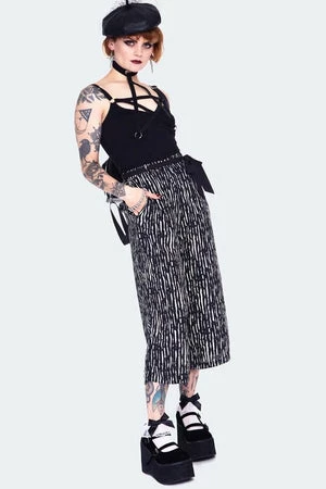 Jawbreaker Scattered Stripes Culottes With Contrast -GOTHIC SKIRTS Shop scattered stripes culottes with contrast tra 4861
