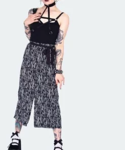 Jawbreaker Scattered Stripes Culottes With Contrast -GOTHIC SKIRTS Shop scattered stripes culottes with contrast tra 4861 02.1450 300x