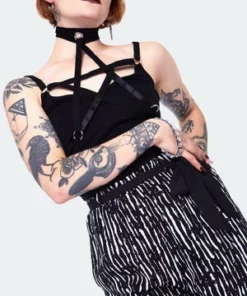 Jawbreaker Scattered Stripes Culottes With Contrast -GOTHIC SKIRTS Shop scattered stripes culottes with contrast tra 4861 03.1450 300x