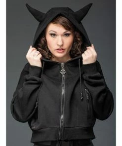 Queen Of Darkness Short Jacket Hood With Horns