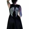 Dr Faust Silver Sequin Wings Black Silk Mini Dress - Hope -GOTHIC SKIRTS Shop silver sequin wings black silk mini dress hope dr faust 300x