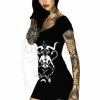 Dr Faust Sitting Baphomet Black Mini Dress - Monserrat -GOTHIC SKIRTS Shop sitting baphomet black mini dress monserrat dr faust 300x