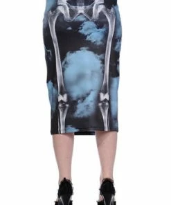 Banned Skeleton Black Pencil Skirt 6 Banned Skeleton Black Pencil Skirt -GOTHIC SKIRTS Shop skeleton black pencil skirt banned 2 300x