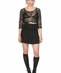 Banned Skull Crop Top -GOTHIC SKIRTS Shop skull crop top banned 4 300x
