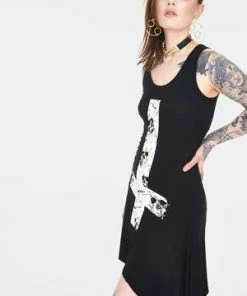 Jawbreaker Skull Cross Witchy Dress With Back Ties -GOTHIC SKIRTS Shop skull cross witchy dress with back ties dra 9473 02.1146 300x