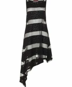 Jawbreaker Skull Stripes Asymmetric Dress -GOTHIC SKIRTS Shop skull stripes asymmetric dress jawbreaker 6 300x