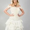 Burleska Sophia Knee Length Corset Dress In Cream Taffeta -GOTHIC SKIRTS Shop sophia knee length corset dress in cream taffeta burleska 300x